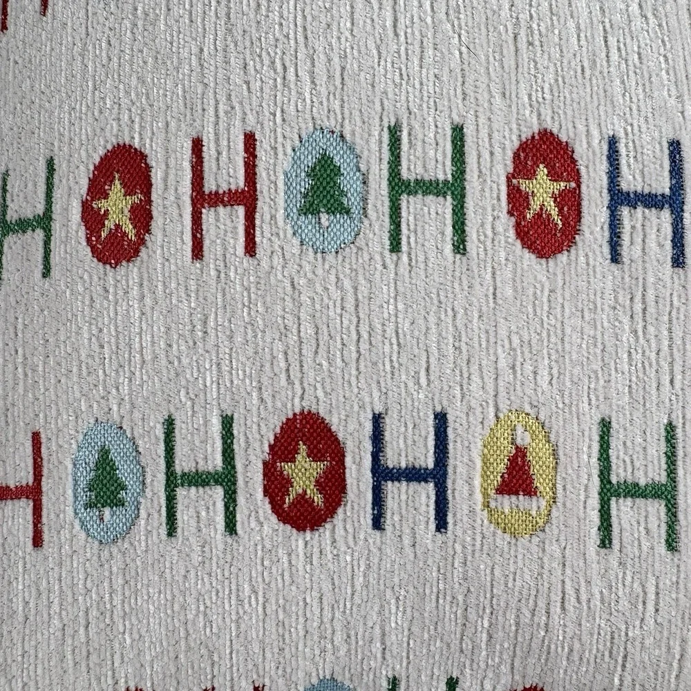 Christmas Throw Pillows Set Of 2 White Red Ho Ho Ho Santa Hat Holiday Farmhouse